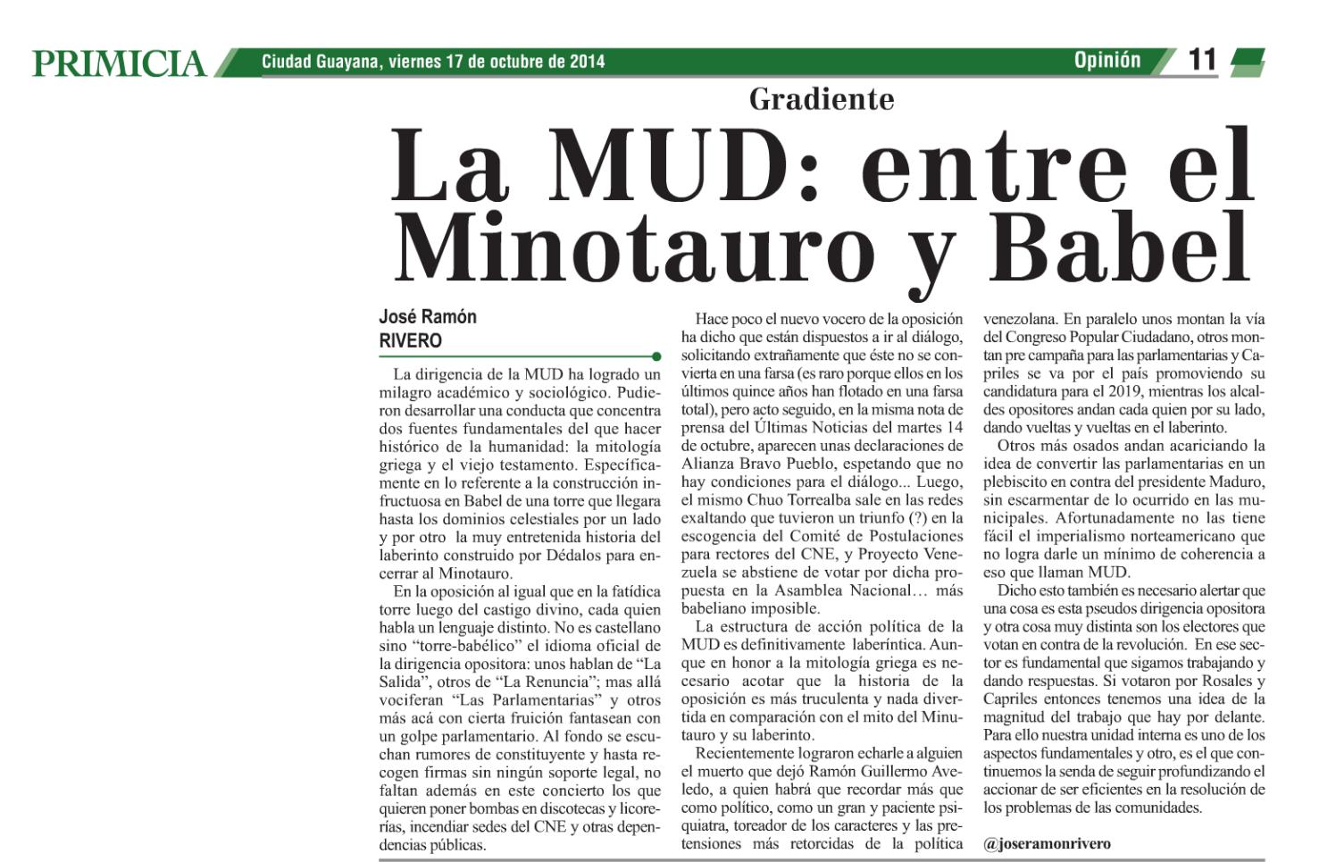 artículo dE JRR_La MUD entre el minotauro y babel